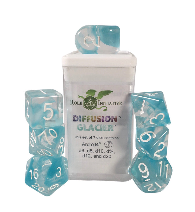 Role 4 Initiative Diffusion Glacier Polyhedral 15 Dice Set