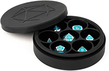 Metallic Dice Games: Round Dice Case Black
