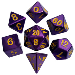 Metallic Dice Games Metal Dice Set Purple Polyhedral Set 16mm