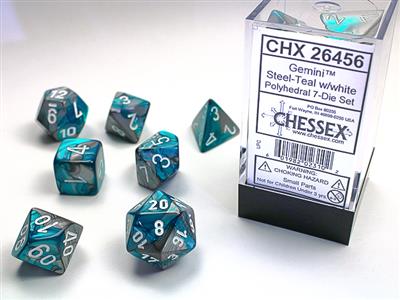 Gemini® Polyhedral Steel-Teal/White 7-Die Set