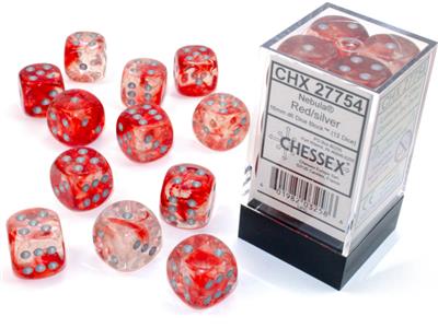 Chessex Nebula 16mm Red/Silver (12 Dice)