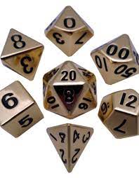 Metallic Dice Games Metal Dice Set Gold Polyhedral Set 16mm