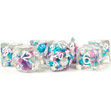 Metallic Dice Games: Pearl Gradient Purple Teal White 16mm