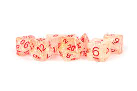 Metallic Dice Games Flash Dice Red Polyhedral Set 16mm