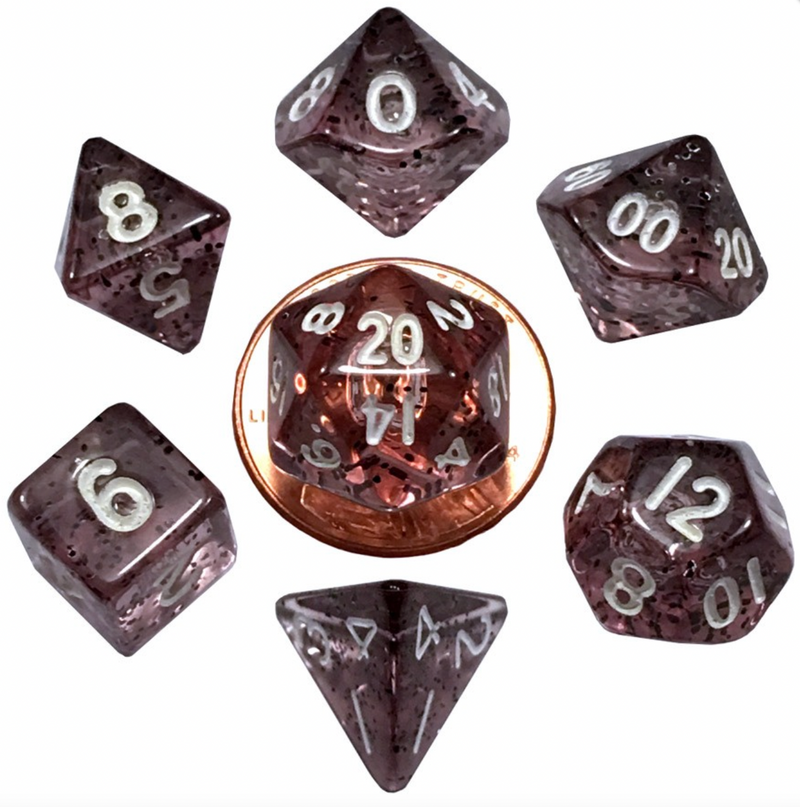 Metallic Dice Games Poly Mini Ethereal Black