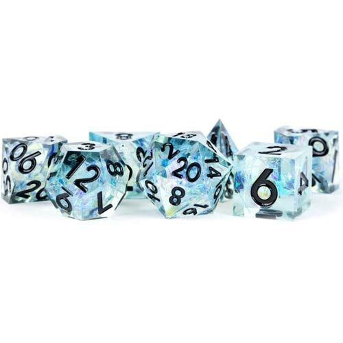 MDG: Poly Set Sharp edged Resin Dice set: Captured Frost